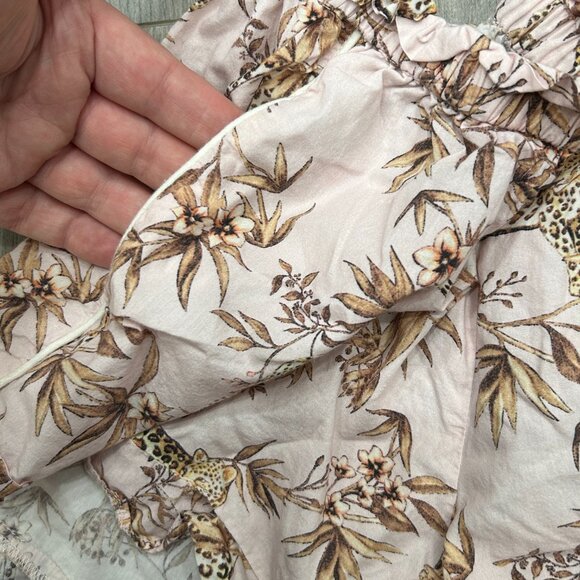 Generation Love Pink Leopard Botanical Print Pajama Short Set Size Small - Picture 5 of 9